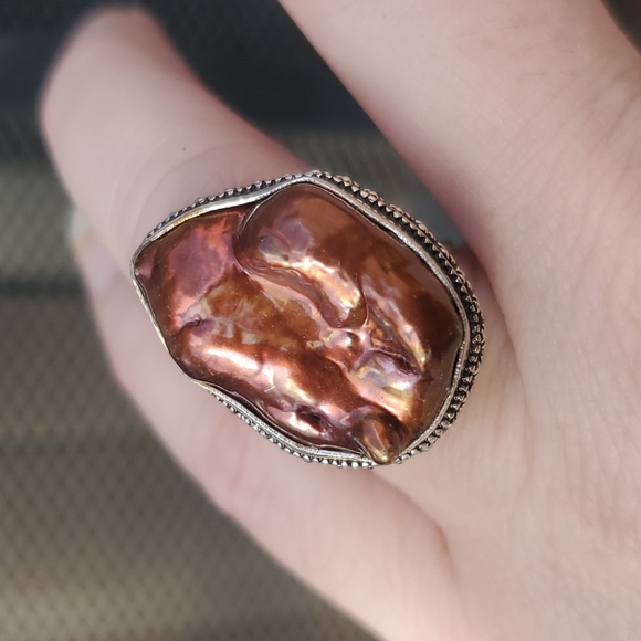 New Biwa Pearl 925 Silver Ring. - Picture 2 of 15